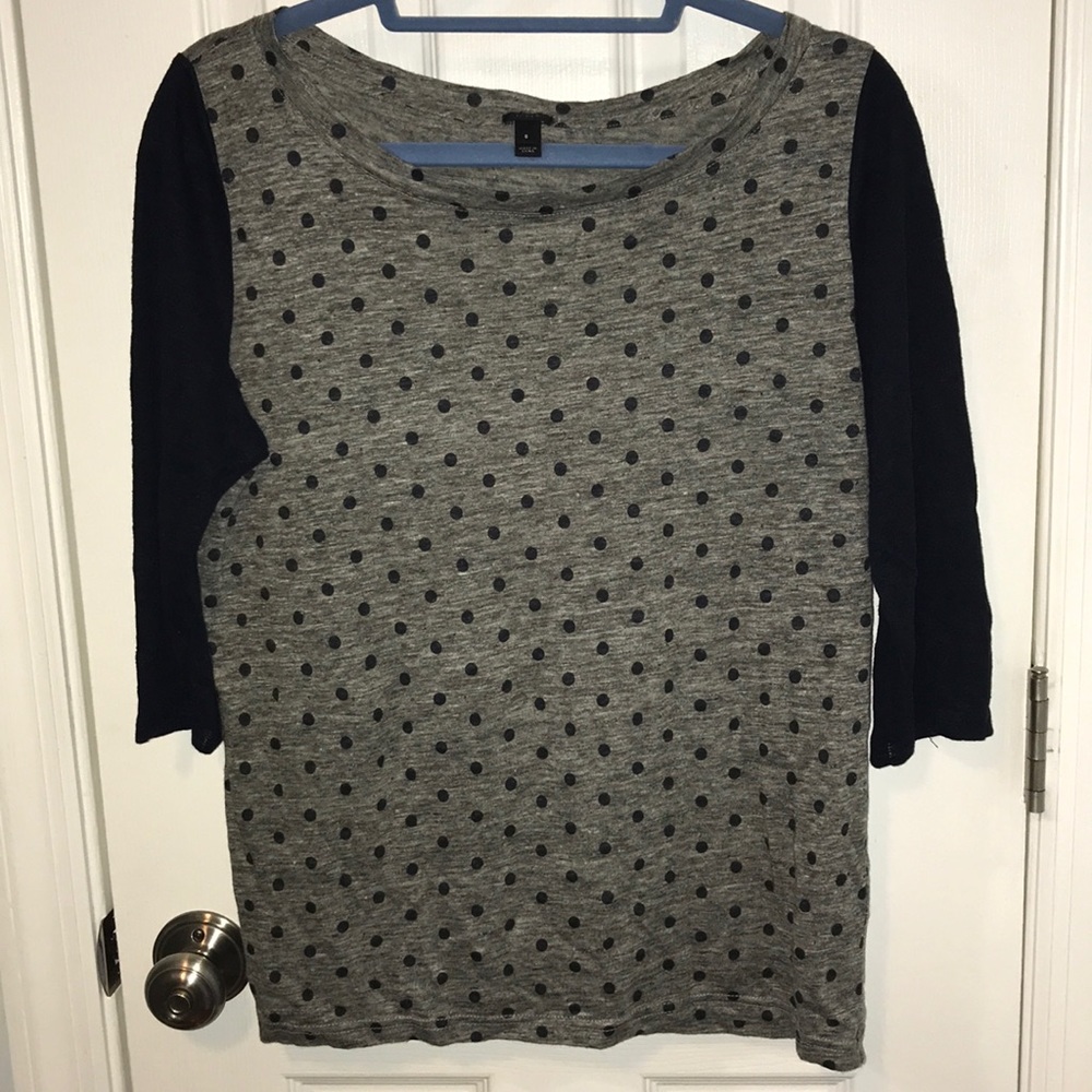 NWOT J.crew sz small grey with blue polkadots